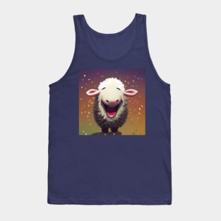 Happy Party Sheep with Confetti Tank Top